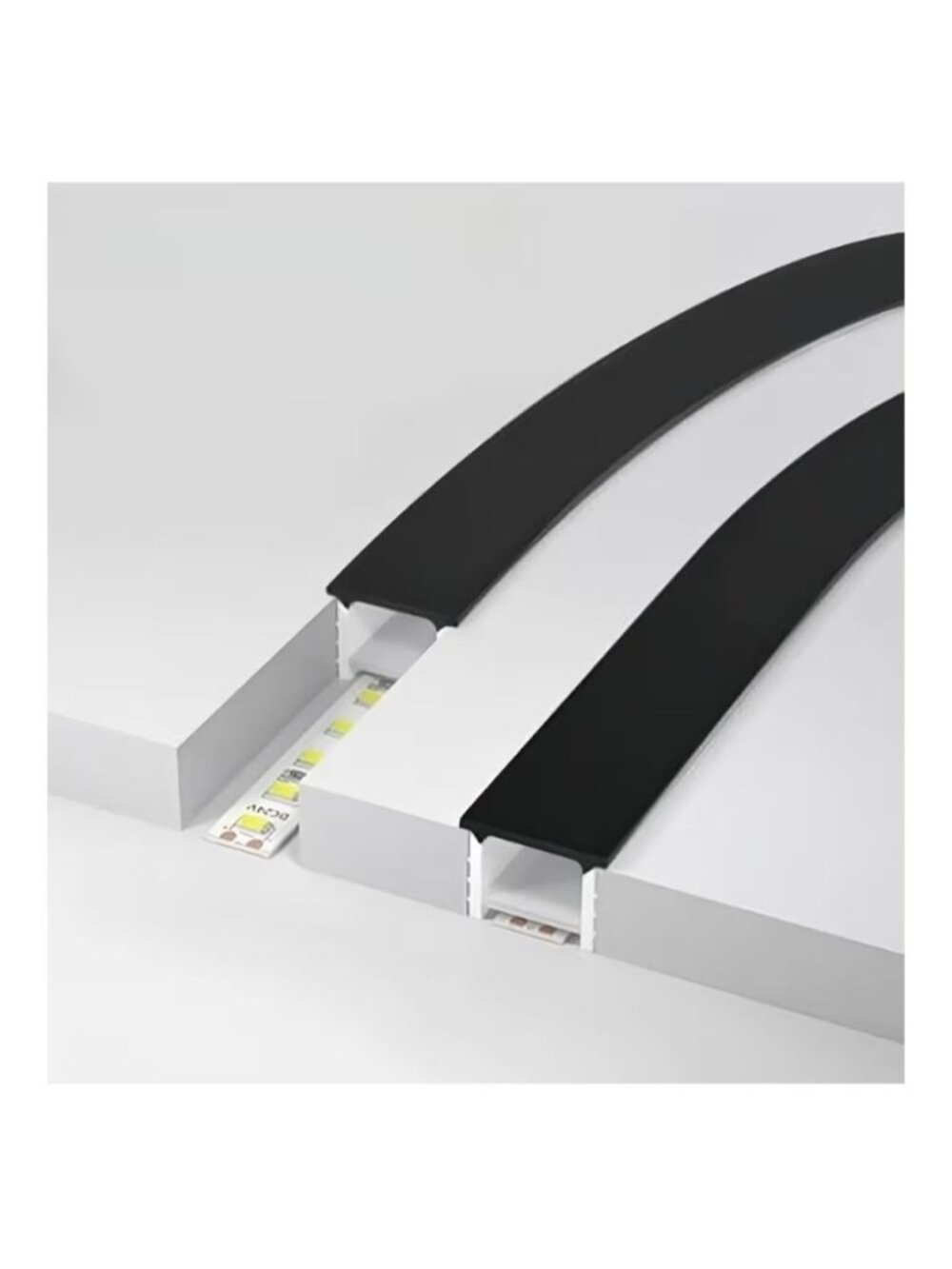 33Ft 10M Silicone LED Channel System Recessed Black Cover Wall & Ceiling Decor